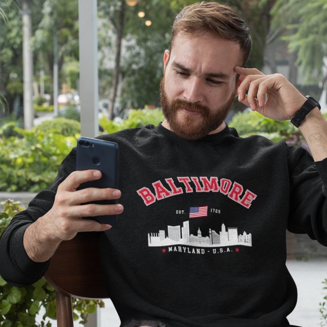 Sudadera Modern Baltimore Maryland Urban Skyline (Subido por el creador)