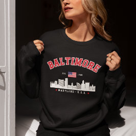 Sudadera Modern Baltimore Maryland Urban Skyline