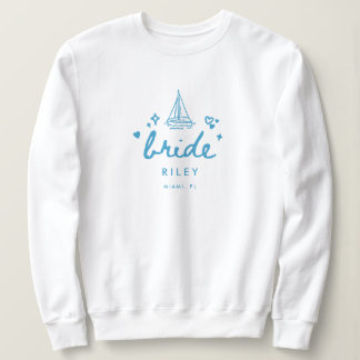 Sudadera Modern Bride's Name Lake Bachelorette Wedding