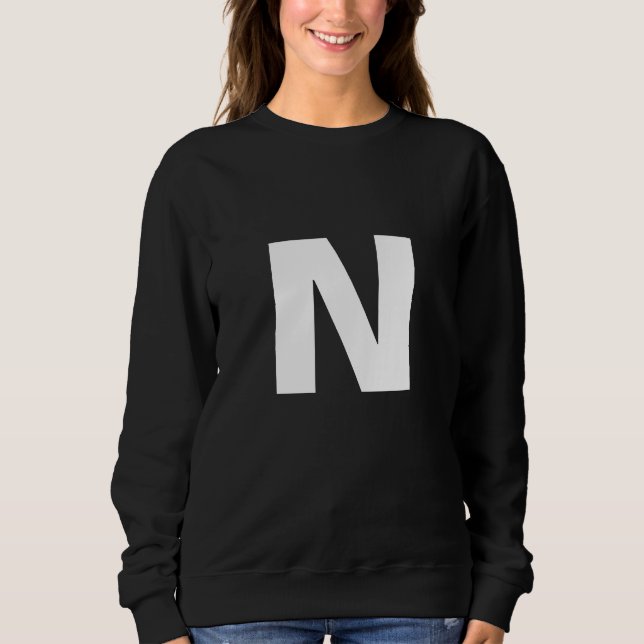 Sudadera Modern Initial Letter Monogram Stylish Trendy (Anverso)