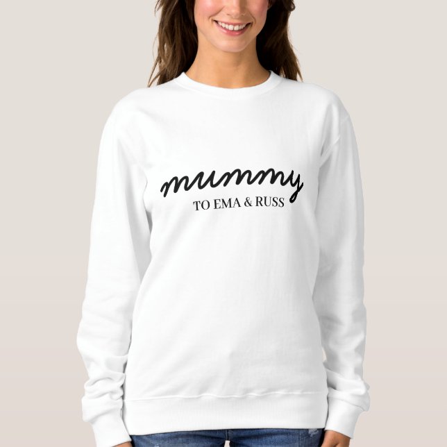 Sudadera Modern Mommy Personalized Kids Names Mother Love (Anverso)