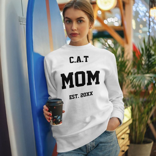Sudadera Modern Pet Cat Lover Minimalist Cute White Custom (Subido por el creador)