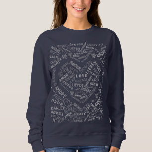 Sudadera moderna con palabras de amor en varios id