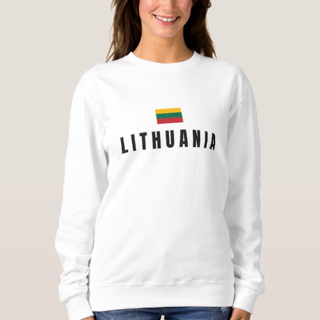 Sudadera Moderna Lituania: recuerdo de un país con bandera  (Anverso)