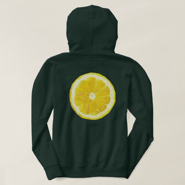 Sudadera Moderna tajada de limón fresco amarillo (Reverso del diseño)