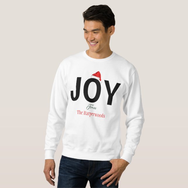Sudadera Moderna y audaz JOY Familia de Navidades Sencillos (Anverso completo)