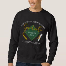 Sudadera Moderna y elegante Graduación temática verde