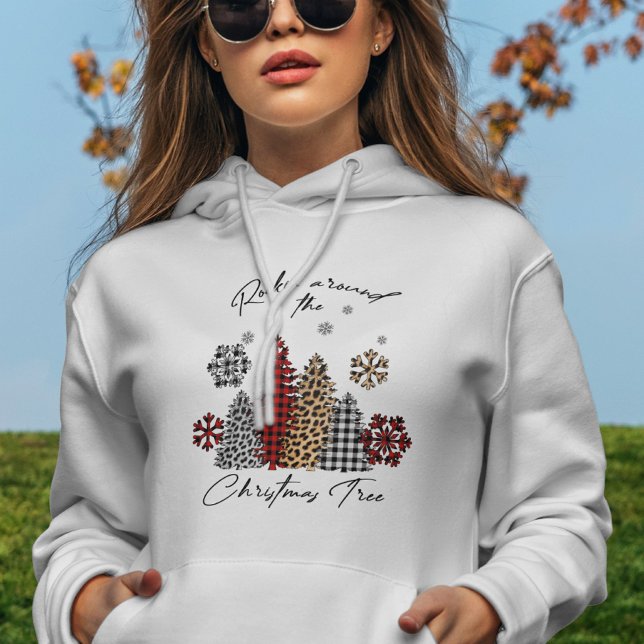 Sudadera Moderno Boho Snowflakes Tartán Cute Árbol de Navid (Subido por el creador)
