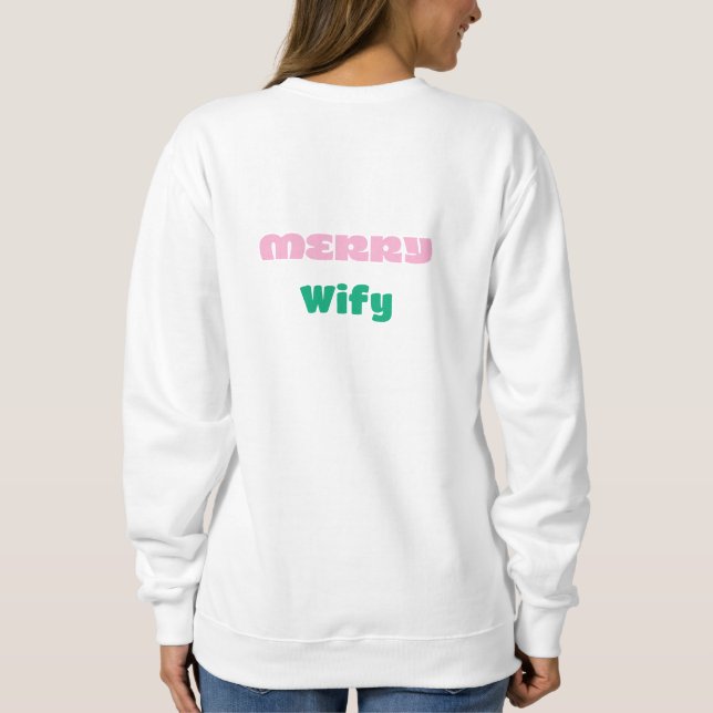 Sudadera MODERNO BOLD Merry Typography retro chistmas mujer (Reverso)