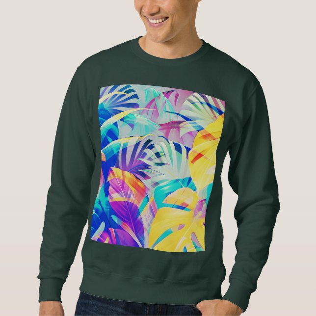 Sudadera Moderno Color Pastel Floral Abstracto (Anverso)
