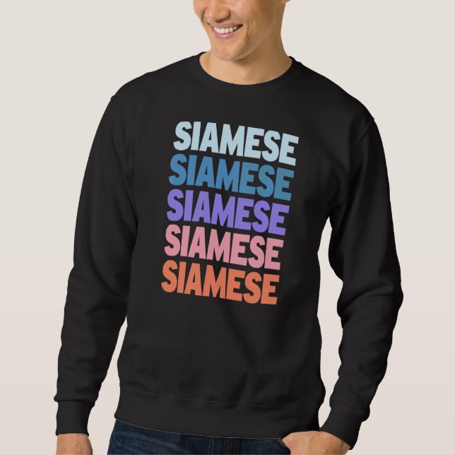 Sudadera Moderno diseño de texto repetido siamés (Anverso)