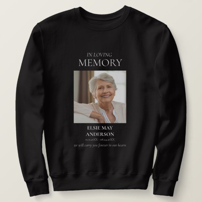 Sudadera moderno personalizado en la memoria de amor de dob (Anverso del diseño)