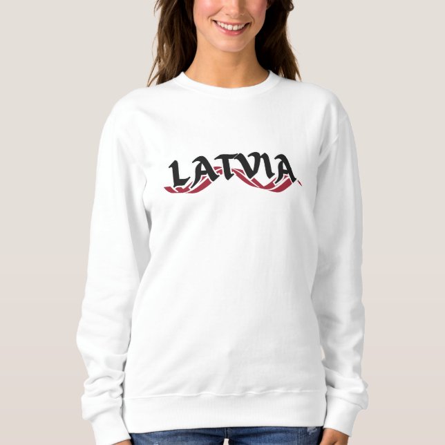 Sudadera Moderno recuerdo letón del país de bandera letona (Anverso)