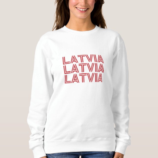 Sudadera Moderno recuerdo letón del país de bandera letona (Anverso)