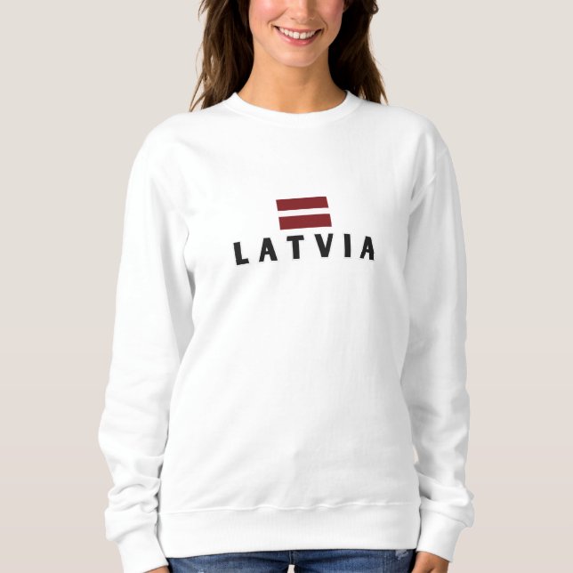 Sudadera Moderno recuerdo letón del país de bandera letona (Anverso)