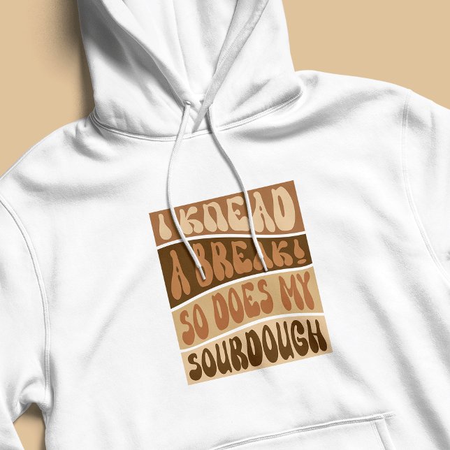 Sudadera Moderno Retro Beige Sourdough Baker Funny (Groovy funny sourdough baker white hoodie - the perfect gift for a sourdough enthusiast or baker)