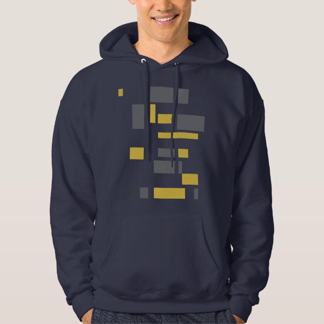 Sudadera Moderno, simple, patrón geométrico amarillo gris c (Anverso)