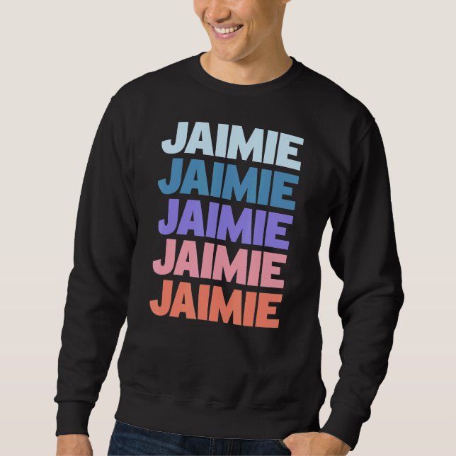 Sudadera Moderno texto repetido Jaimie (Anverso)