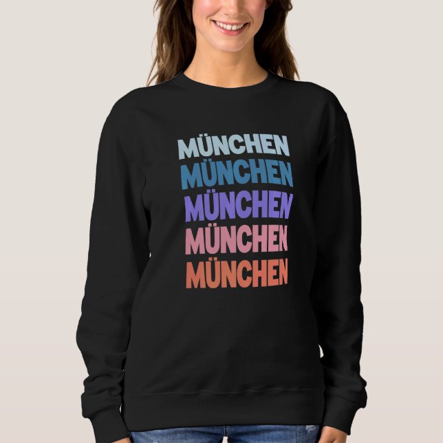 Sudadera Moderno Texto repetido München Munich Alemania (Anverso)