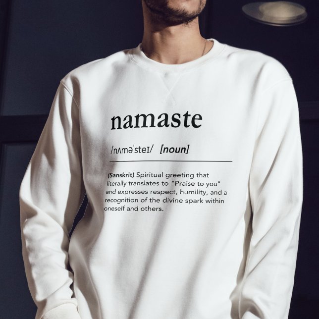 Sudadera Moderno Yoga Gift Namaste Definición Tipografía (Subido por el creador)