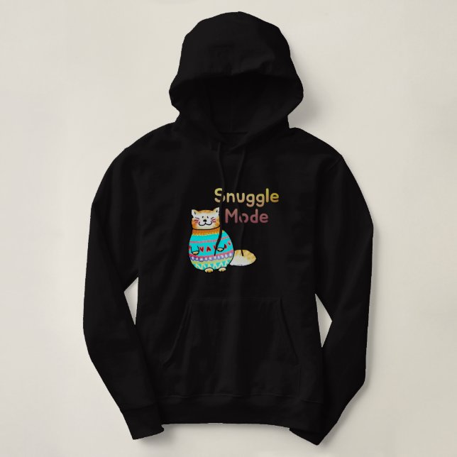 Sudadera Modo Abrazar Gato Naranja Adorable (Diseño del anverso)