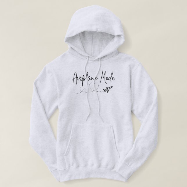 Sudadera Modo avión con corazón en negro (Diseño del anverso)