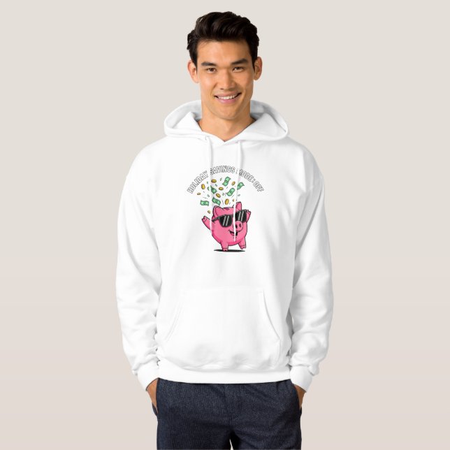 Sudadera Modo de ahorro de vacaciones: DESACTIVADO – Cerdo  (Anverso completo)