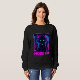 Sudadera Modo de gato Neon activado - Cyberpunk Gamer Cat H