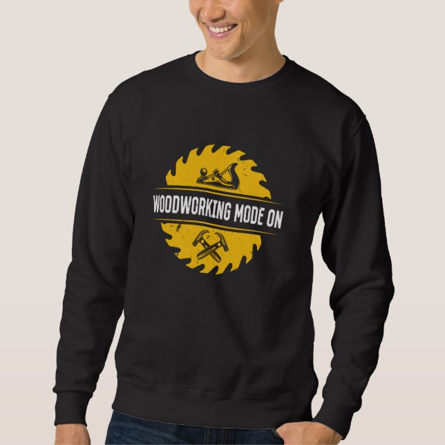 Sudadera Modo de trabajo en madera activado - Herramientas  (Anverso)