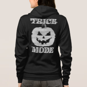 Sudadera Modo de truco Glitchy Calabaza delantera y trasera