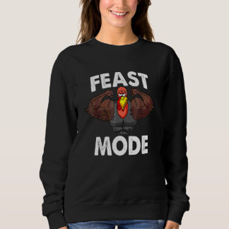 Sudadera Modo Fiesta Pavo Músculo Día de Acción de Gracias