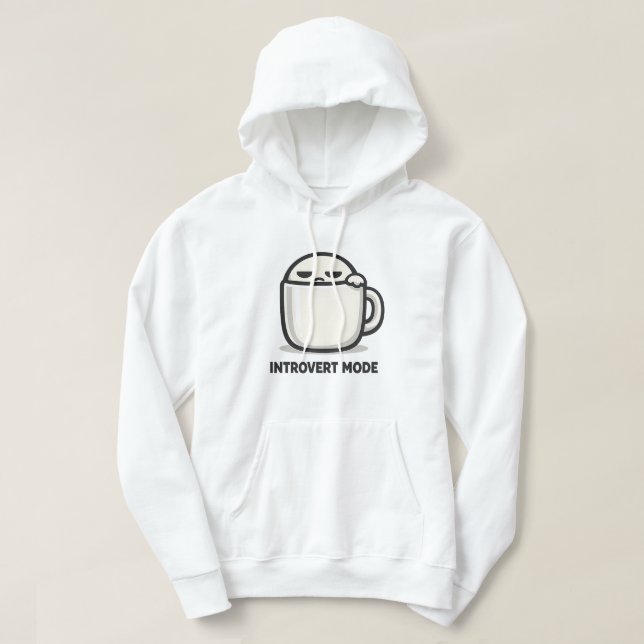 Sudadera Modo Introvertido Activado - Personaje Cansado y A (Diseño del anverso)