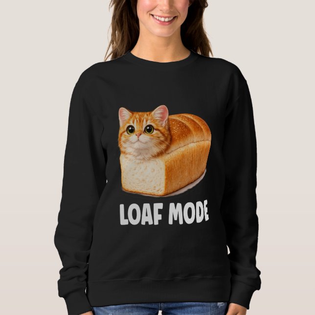Sudadera Modo Pan Gato Naranja Divertido Mono Meme Pan (Anverso)
