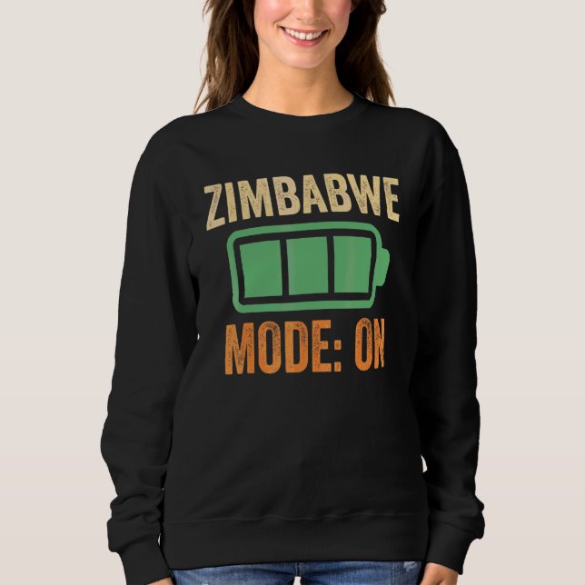 Sudadera Modo Zimbabue en diseño de batería (Anverso)