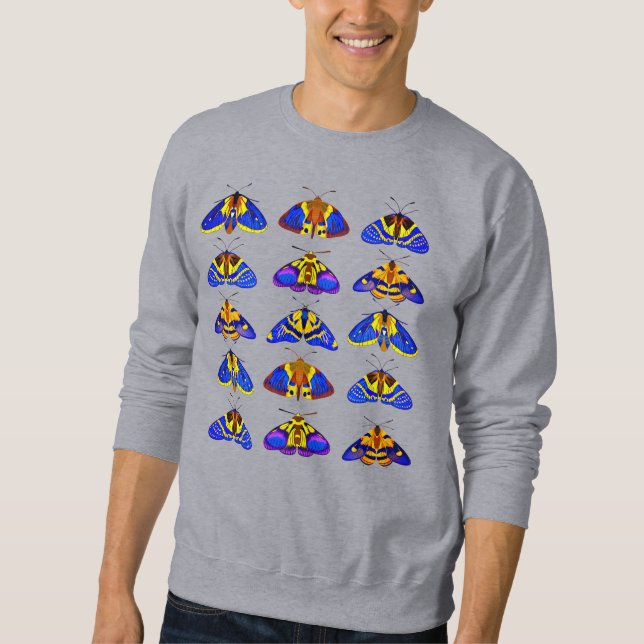 Sudadera Modos en azul, amarillo dorado y marrón (Anverso)