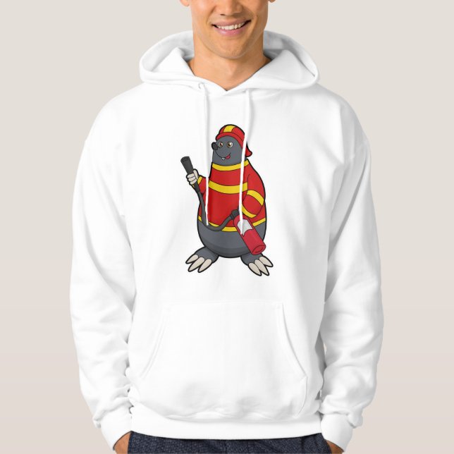 Sudadera Mole como bombero con extintor de incendios (Anverso)