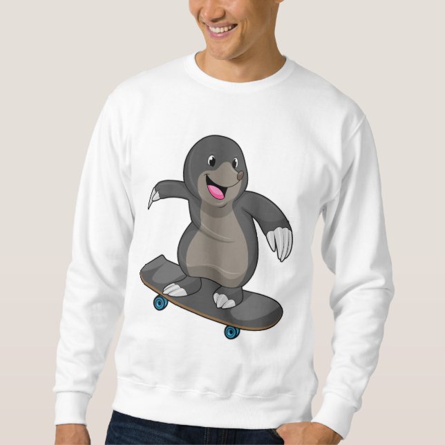 Sudadera Mole como Skater con Skateboard (Anverso)
