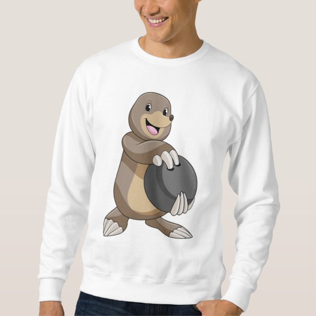 Sudadera Mole en el Bowling con bolas (Anverso)