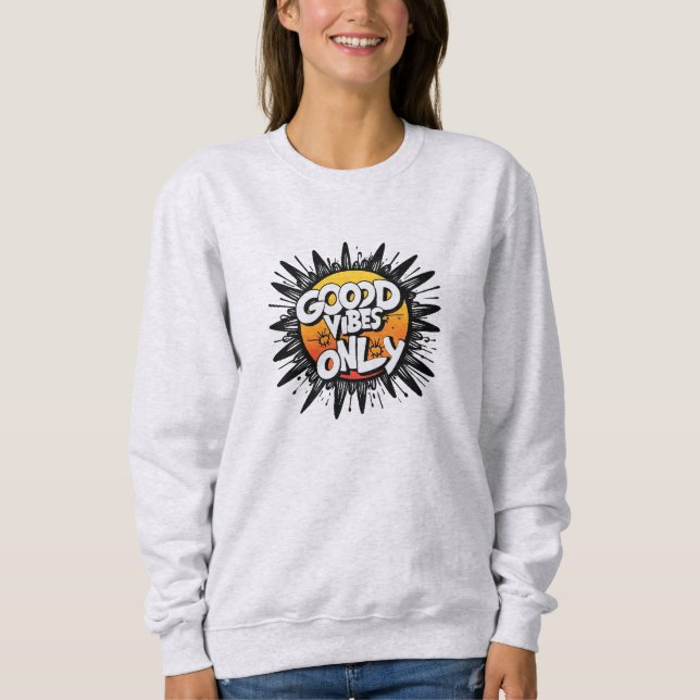 Sudadera Moletom Básico Feminino Good Vibes Only (Anverso)