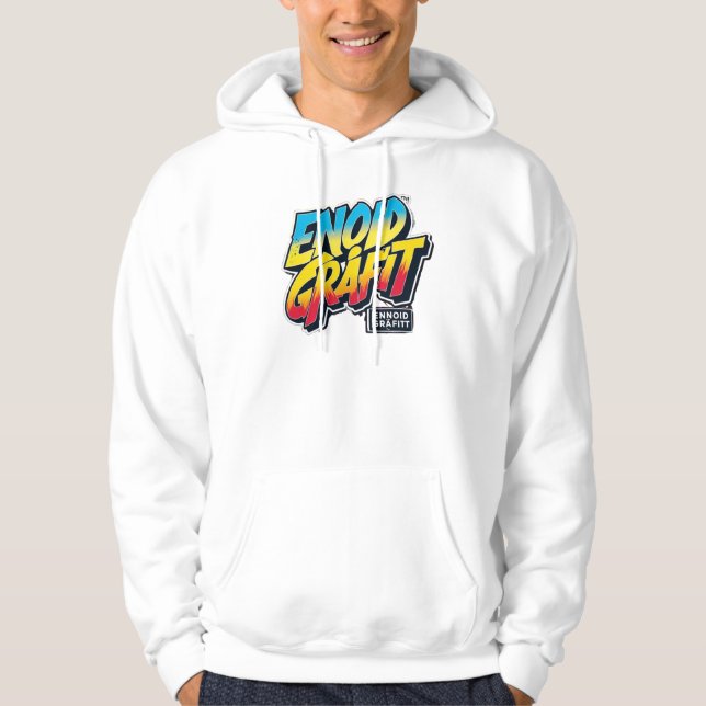 Sudadera Moletom branco ENNOID GRÁFITT logo colorido  (Anverso)