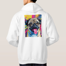 Sudadera Moletom com desenho de pug em pop art 01