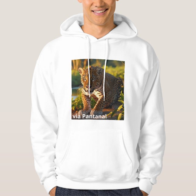 Sudadera Moletom Masculino Básico com Capuz Onça Pintada (Anverso)