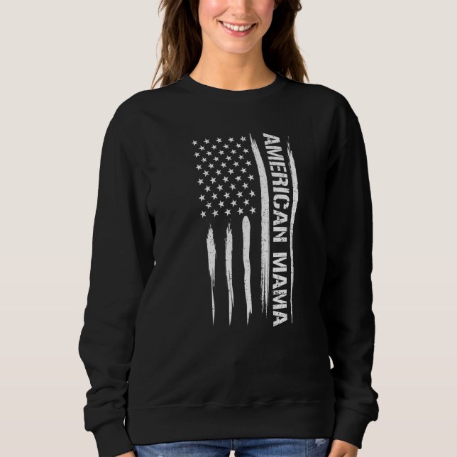 Sudadera Mom American Mama - American Flag Sayings Premium (Anverso)