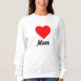 Sudadera Mom - Classic Red Heart Typography
