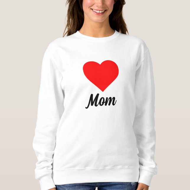 Sudadera Mom - Classic Red Heart Typography (Anverso)