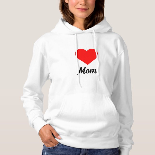 Sudadera Mom - Classic Red Heart Typography (Anverso)