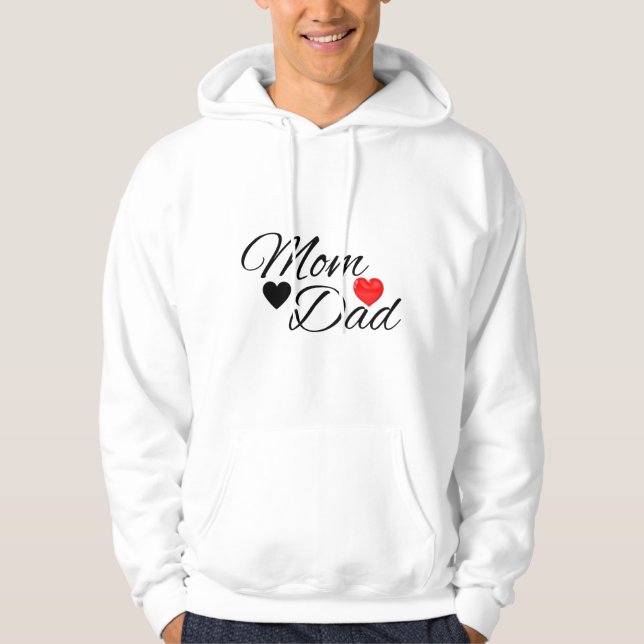 Sudadera Mom & Dad Hearts - Elegant Typography Family Love (Anverso)