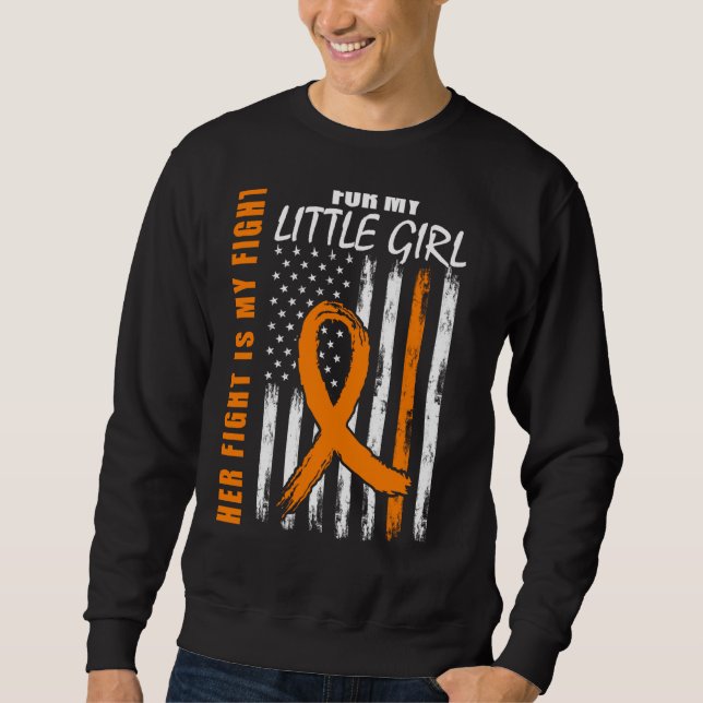 Sudadera Mom Dad Little Girl Daughter Leukemia Awareness Fl (Anverso)