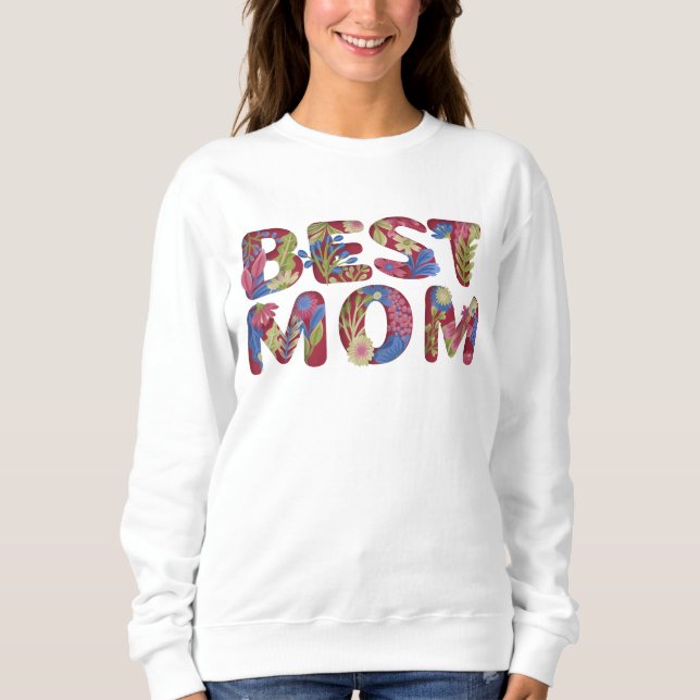 Sudadera Mom Floral Lettering Design (Anverso)