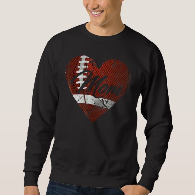 Sudadera Mom Football Ball Heart  Idea Mothrer Sport (Anverso)
